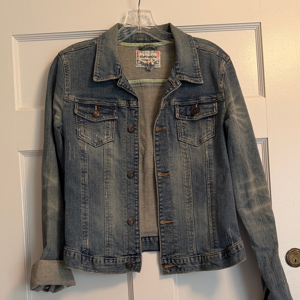 Abercrombie Girl Distressed Denim Jacket
